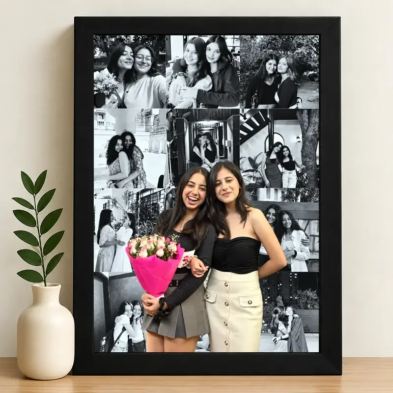 IGIFTZI Best Friends Forever Photo Collage Frame | Personalized Friendship Memories Wall Frame