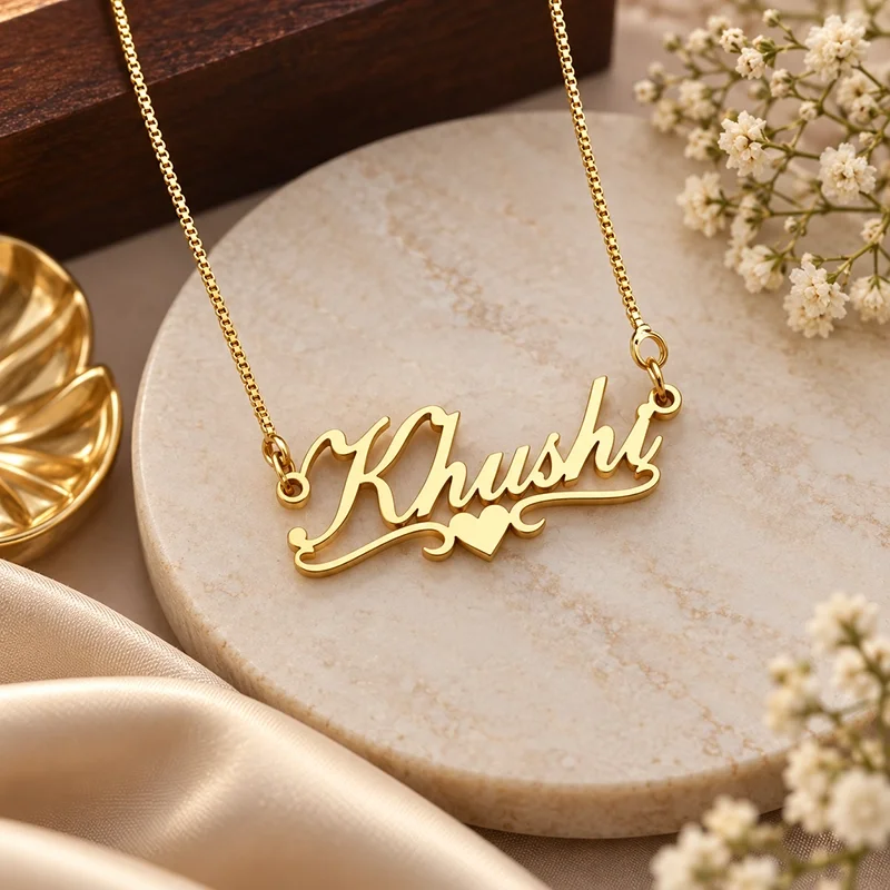Bottom Heart Style Personalized Name Necklace | IGIFTZI