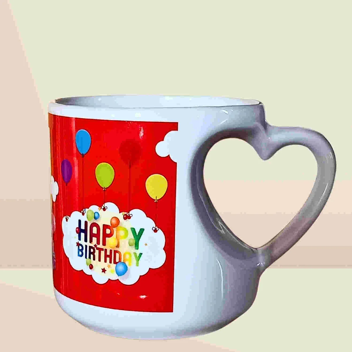 Cut heart handle coffee mug
