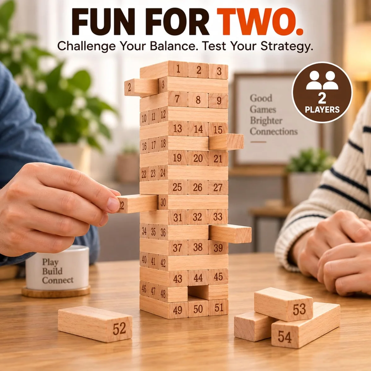 Toyly World™ Wooden Numbered Stacking Tower Game | Tumbling Blocks Balance Game for Kids & Family 5