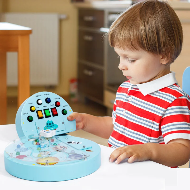 Toyly World™ LED Switch Board Montessori Busy Board for Kids 1–3 Years | Interactive Travel & Early Learning Toy 4