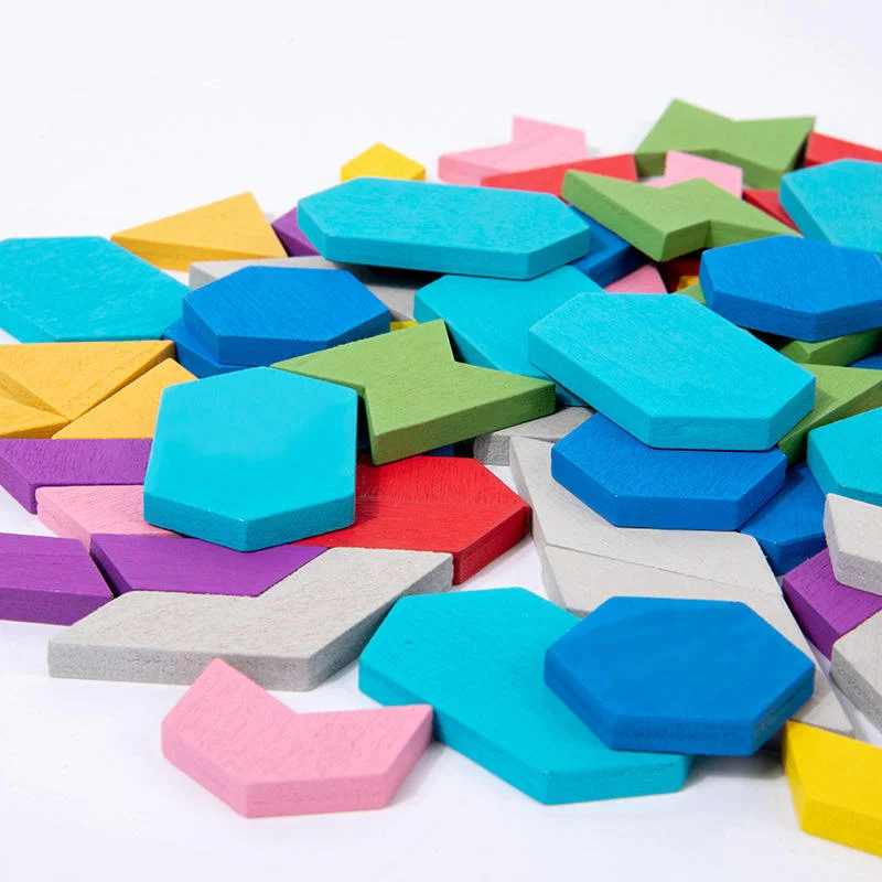 Toyly World™ Wooden Geometric Shape Puzzle for Kids 3+ | Pattern Matching, Tangram & Quick Hands Educational Learning Game 5