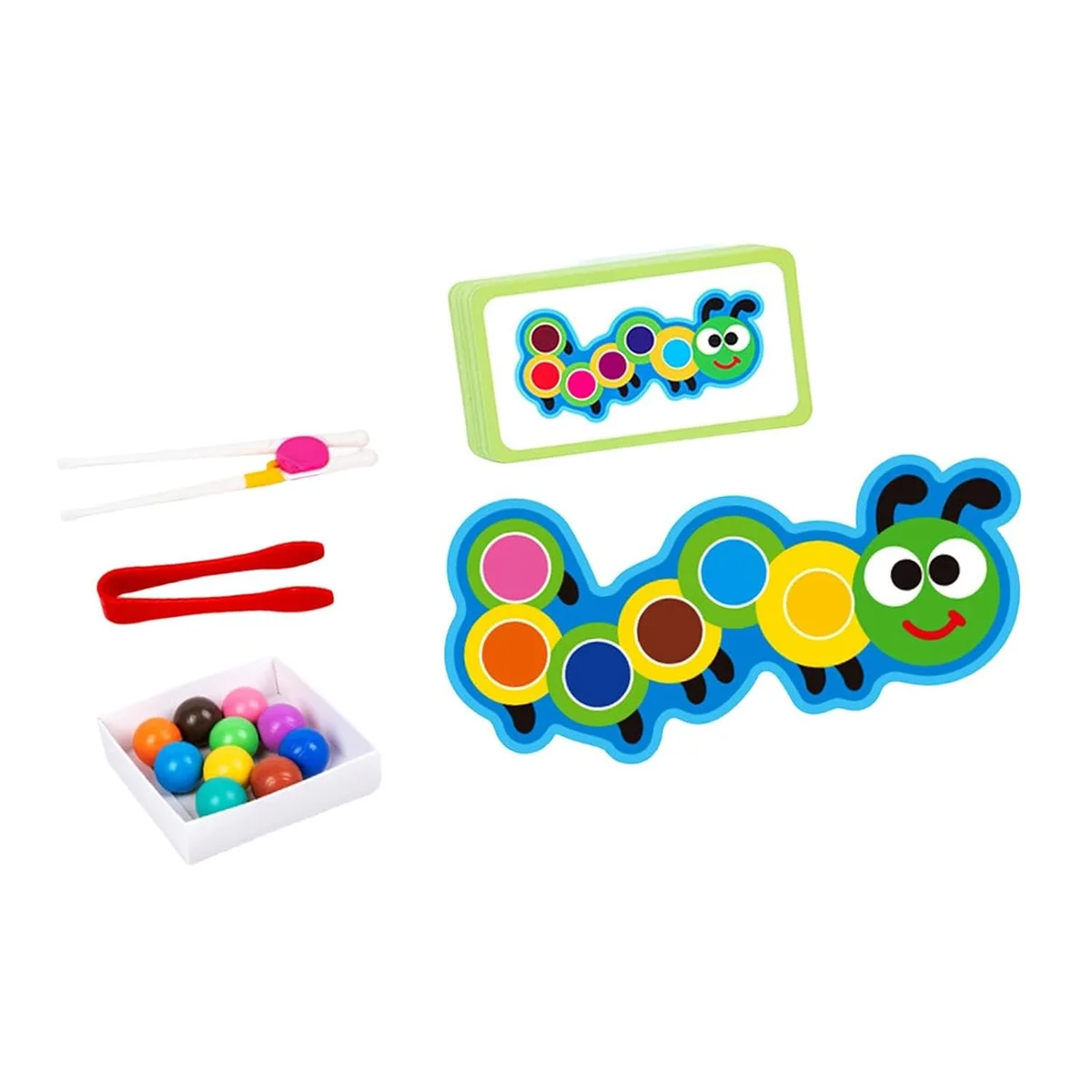 Toyly World™ Wooden Clip Bead Matching Game for Kids 3+ | Colour Sorting, Pattern Matching & Fine Motor Skills Educational Toy