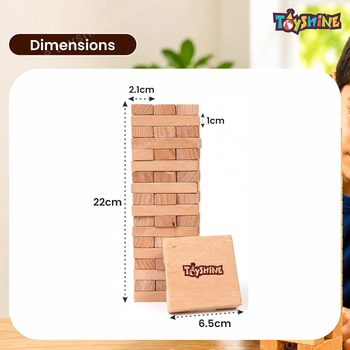 Wooden 54 Wooden Building Block, Party Game, Tumbling Tower Game for Kids and Adults 7