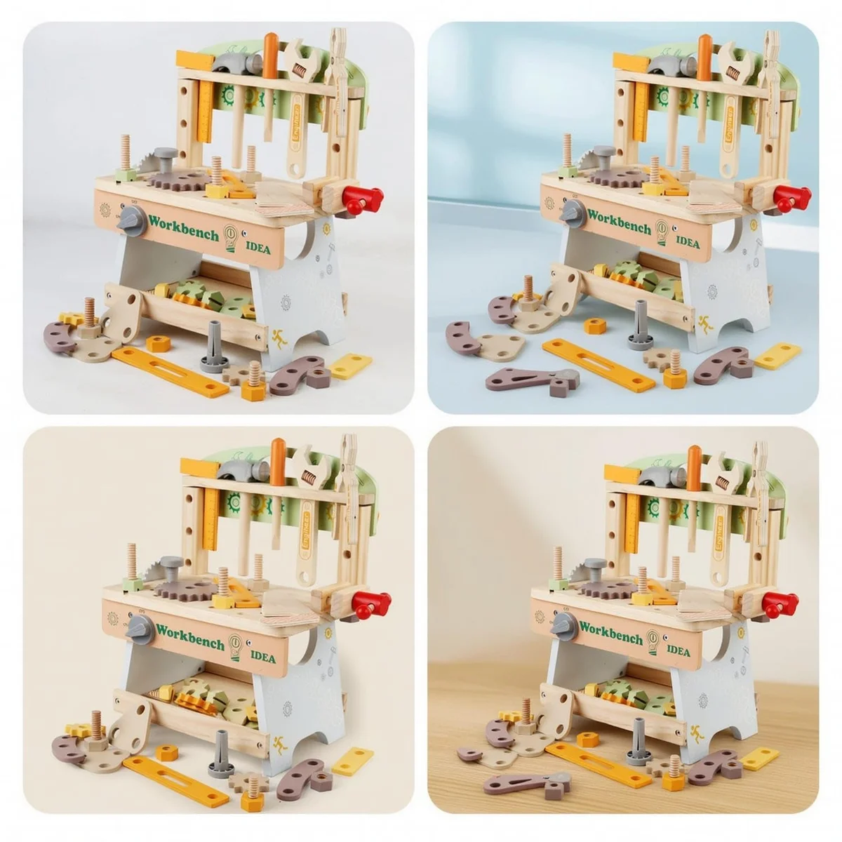Toyly World™ Wooden Toy Workbench & Tool Set for Kids 4–6 Years | Pretend Play Construction Workshop 5