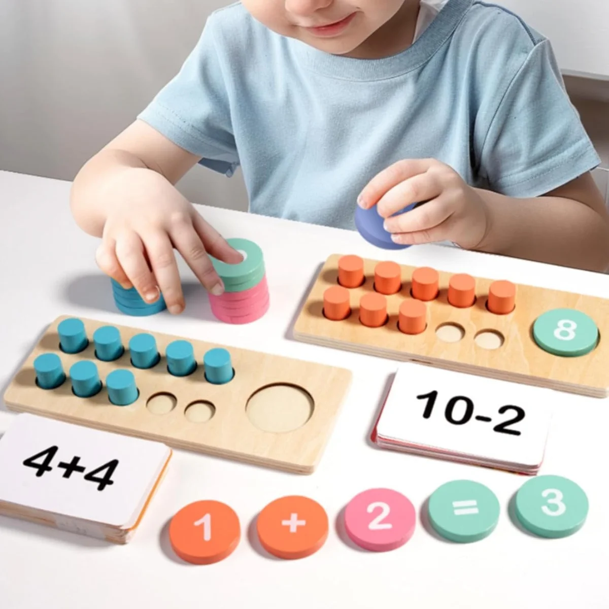 Toyly World™ Wooden Ten-Frame Counting & Math Learning Toy for Kids | Number Recognition, Addition & Subtraction Educational Set