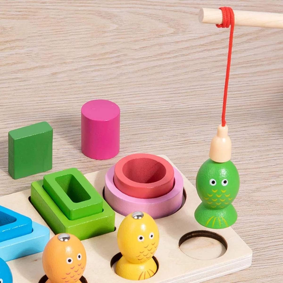 Toyly World™ 2-in-1 Wooden Colour Sorting & Magnetic Fishing Toy for Kids 3+ | Shape Matching & Pattern Learning Game 5