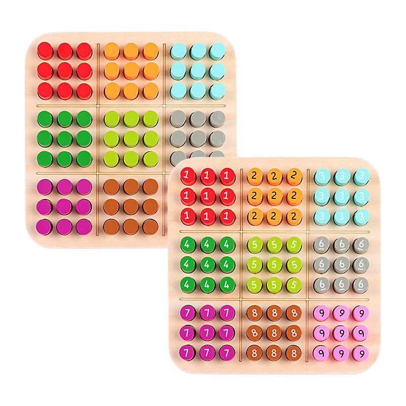 Toyly World™ Wooden Sudoku Game for Kids & Adults | 81 Colourful Number Pegs | Educational Logic Puzzle Board 2