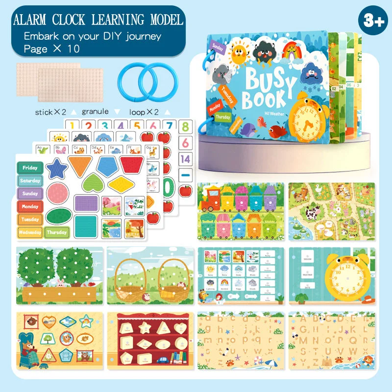 Toyly World™ Montessori Busy Book for Toddlers 2–5 Years | Weather, Days, Time & Seasons Learning Activity Binder 4
