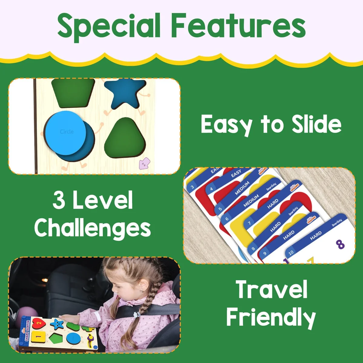 Toyly World™ Wooden Shape Sorter Educational Toy for Kids 2+ | Shape, Colour & Number Matching Learning Game 5