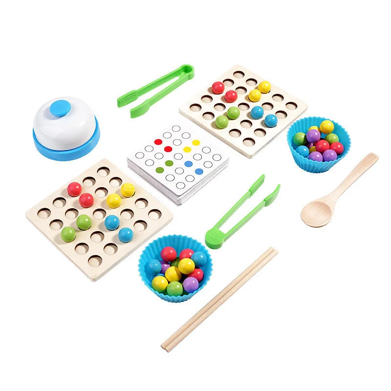 Toyly World™ Wooden Colour Sorting Bead Toy for Kids 4+ | 77 Colourful Beads, Counting Board, Sorting Cups & Pattern Cards | Montessori Educational Learning Toy