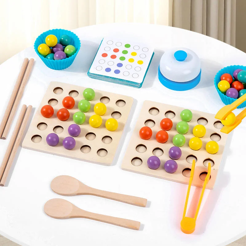 Toyly World™ Wooden Colour Sorting Bead Toy for Kids 4+ | 77 Colourful Beads, Counting Board, Sorting Cups & Pattern Cards | Montessori Educational Learning Toy 8