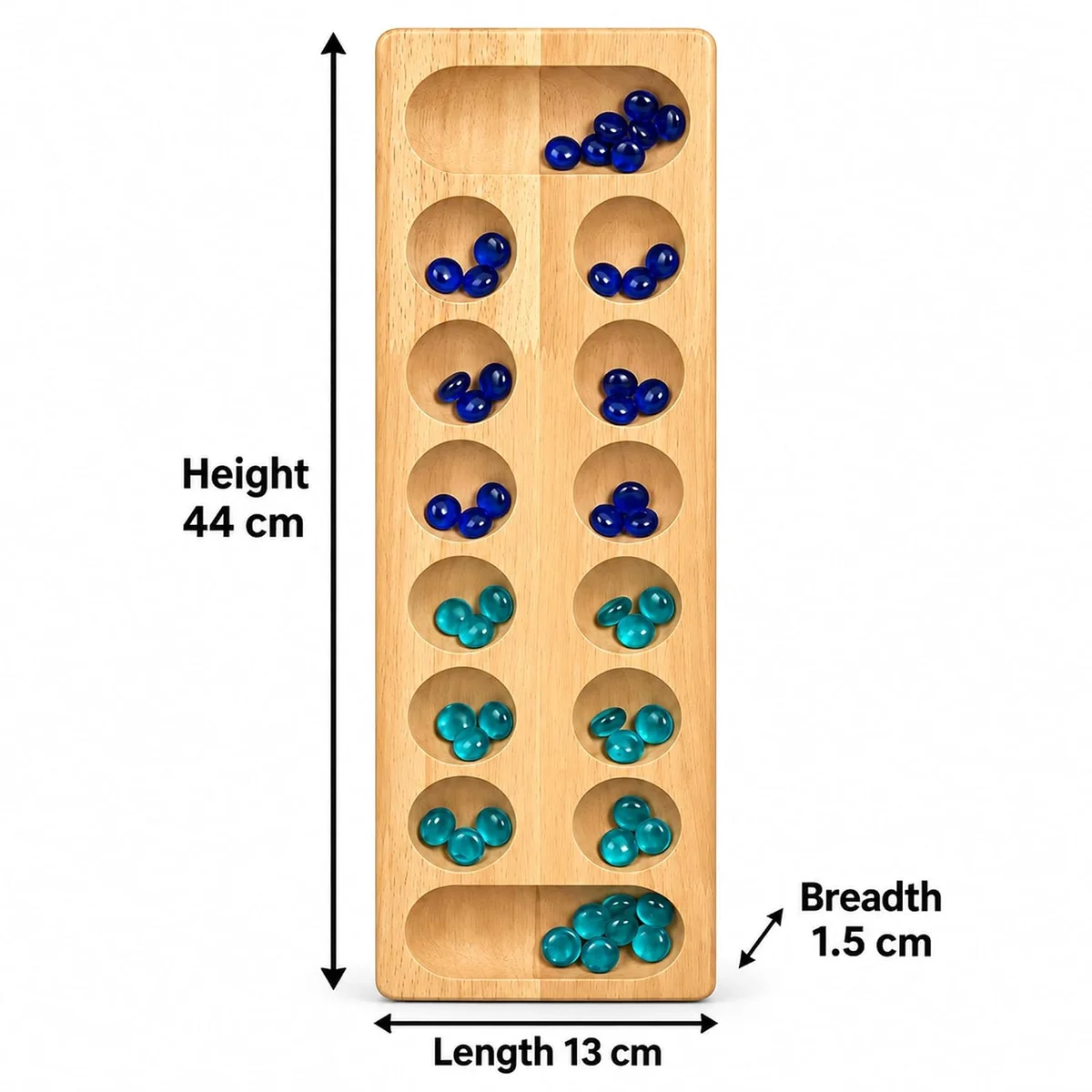 Toyly World™ Wooden Pallanguzhi Mankala Foldable Board Game for Kids & Family | Traditional Indian Counting & Strategy Game 2