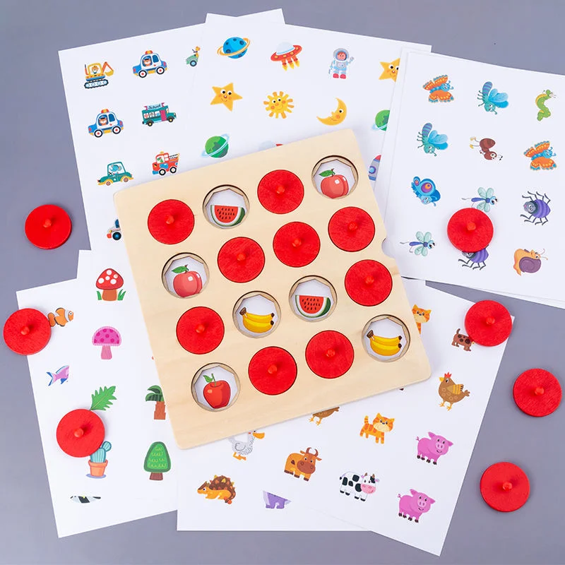 Toyly World™ Memory Matching Game for Kids 3+ | Wooden Memory Matching & Cognitive Learning Toy 4
