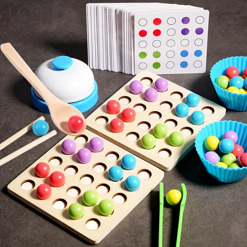 Toyly World™ Wooden Colour Sorting Bead Toy for Kids 4+ | 77 Colourful Beads, Counting Board, Sorting Cups & Pattern Cards | Montessori Educational Learning Toy 6