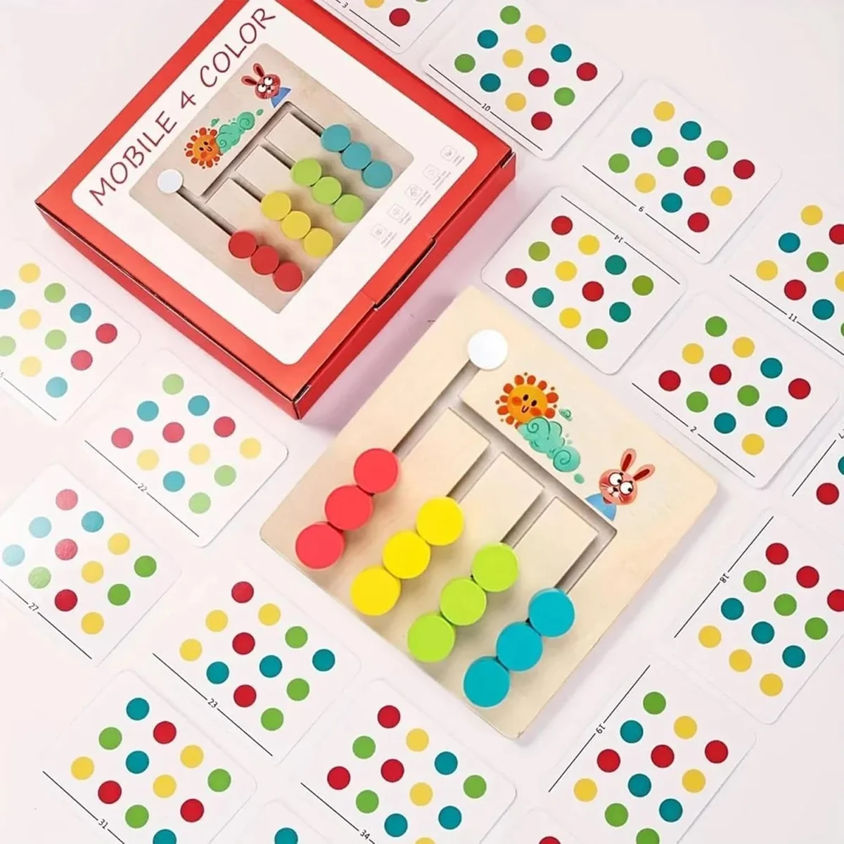 Toyly World™ Montessori Wooden Slide Puzzle for Kids 4–8 Years | Colour & Pattern Matching Educational Toy 3