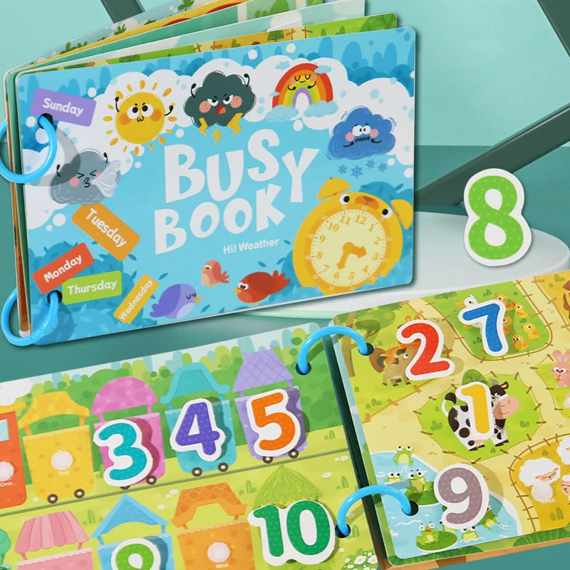Toyly World™ Montessori Busy Book for Toddlers 2–5 Years | Weather, Days, Time & Seasons Learning Activity Binder 3