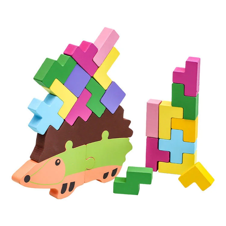 Toyly World™ Wooden Colourful Stacking Puzzle Toy for Kids | 20-Piece Pattern Building & Shape Matching Game 2