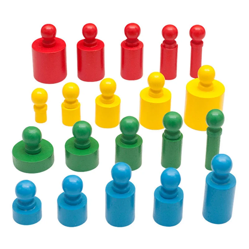 Toyly World™ Montessori Wooden Cylinder Blocks for Kids | Colour Sorting, Size Matching & Early Learning Toy 6