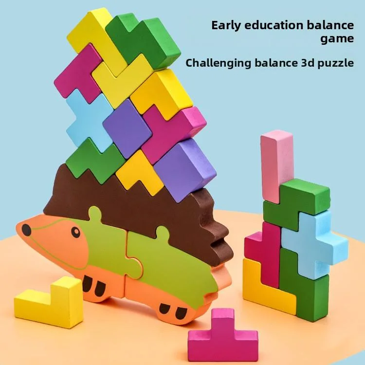 Toyly World™ Wooden Colourful Stacking Puzzle Toy for Kids | 20-Piece Pattern Building & Shape Matching Game 4