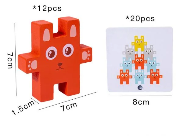 Toyly World™ Wooden Rabbit Stacker Toy for Kids | 12-Piece Colour Matching, Sorting & Balancing Game 6
