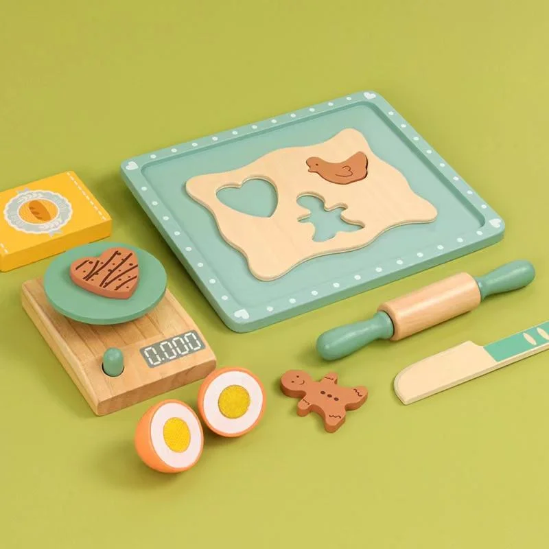 Toyly World™ Wooden Cookie Maker Pretend Play Set for Kids 3+ | Baking & Kitchen Role Play Toy | Creative Learning Set 8