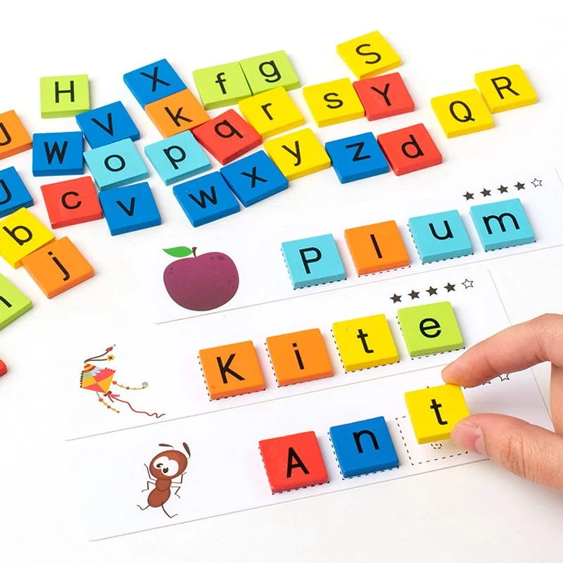 Toyly World™ Montessori Spelling & Word Formation Game for Kids 3+ | A–Z Letter Tiles, Picture Flashcards & Phonics Learning Toy