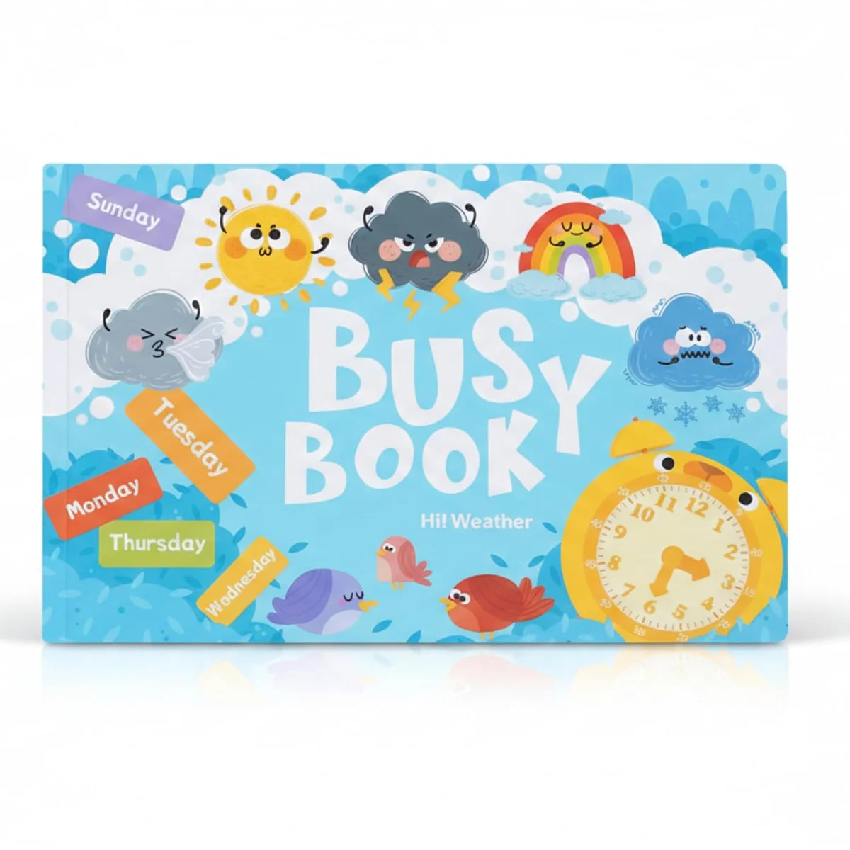 Toyly World™ Montessori Busy Book for Toddlers 2–5 Years | Weather, Days, Time & Seasons Learning Activity Binder