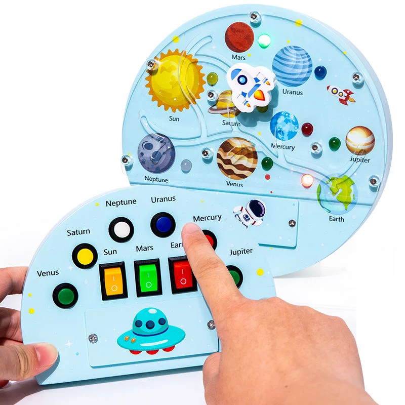 Toyly World™ LED Switch Board Montessori Busy Board for Kids 1–3 Years | Interactive Travel & Early Learning Toy 2