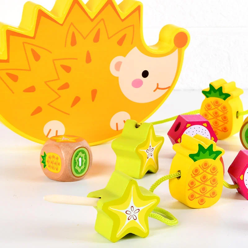 Toyly World™ Wooden Fruit Stacking & Balancing Game for Kids 3+ | Montessori Threading & Fine Motor Skills Toy 6