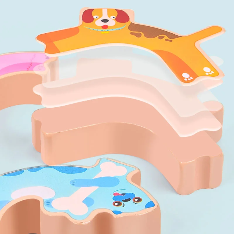 Toyly World™ Wooden Animal Balancing & Stacking Blocks Set | Montessori Educational Building Toy for Kids 3