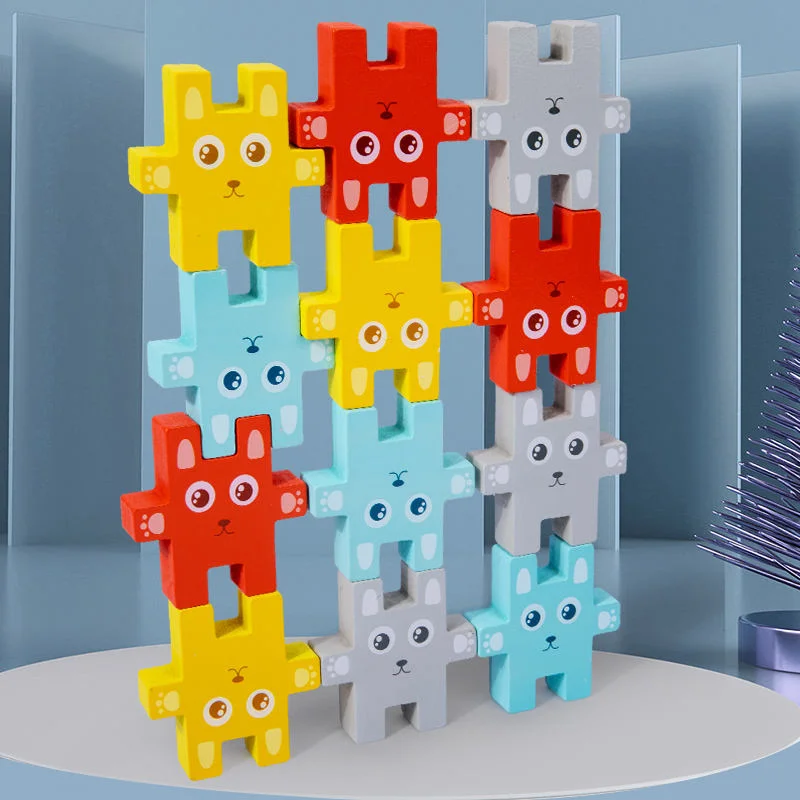 Toyly World™ Wooden Rabbit Stacker Toy for Kids | 12-Piece Colour Matching, Sorting & Balancing Game 11