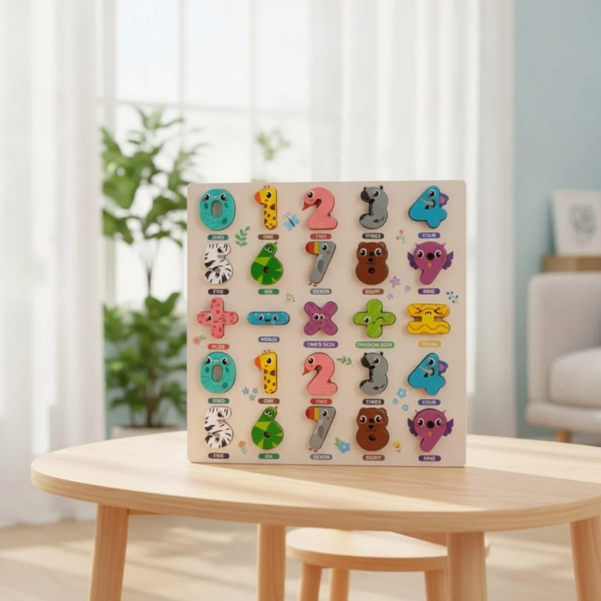 Toyly World™ Wooden Number & Shape Matching Puzzle Board for Kids | Early Learning Educational Toy 4