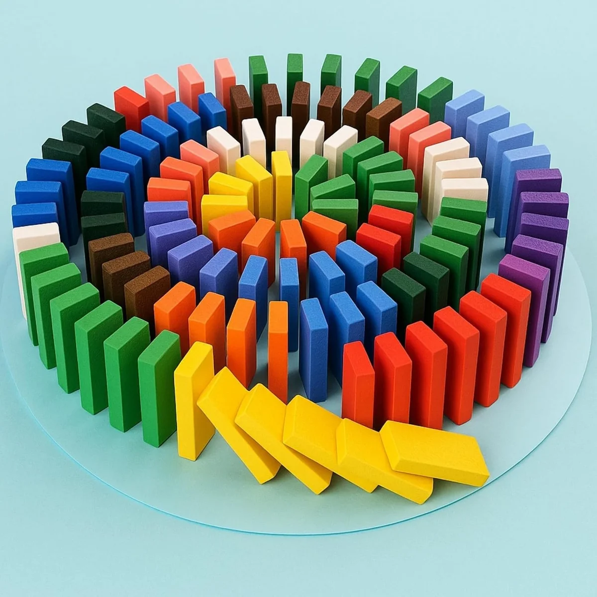 Wooden Domino Blocks Toy 120 Pieces | Montessori STEM Learning Toy | Color Recognition & Creative Building Blocks Game for Boys & Girls 3+ Years 6