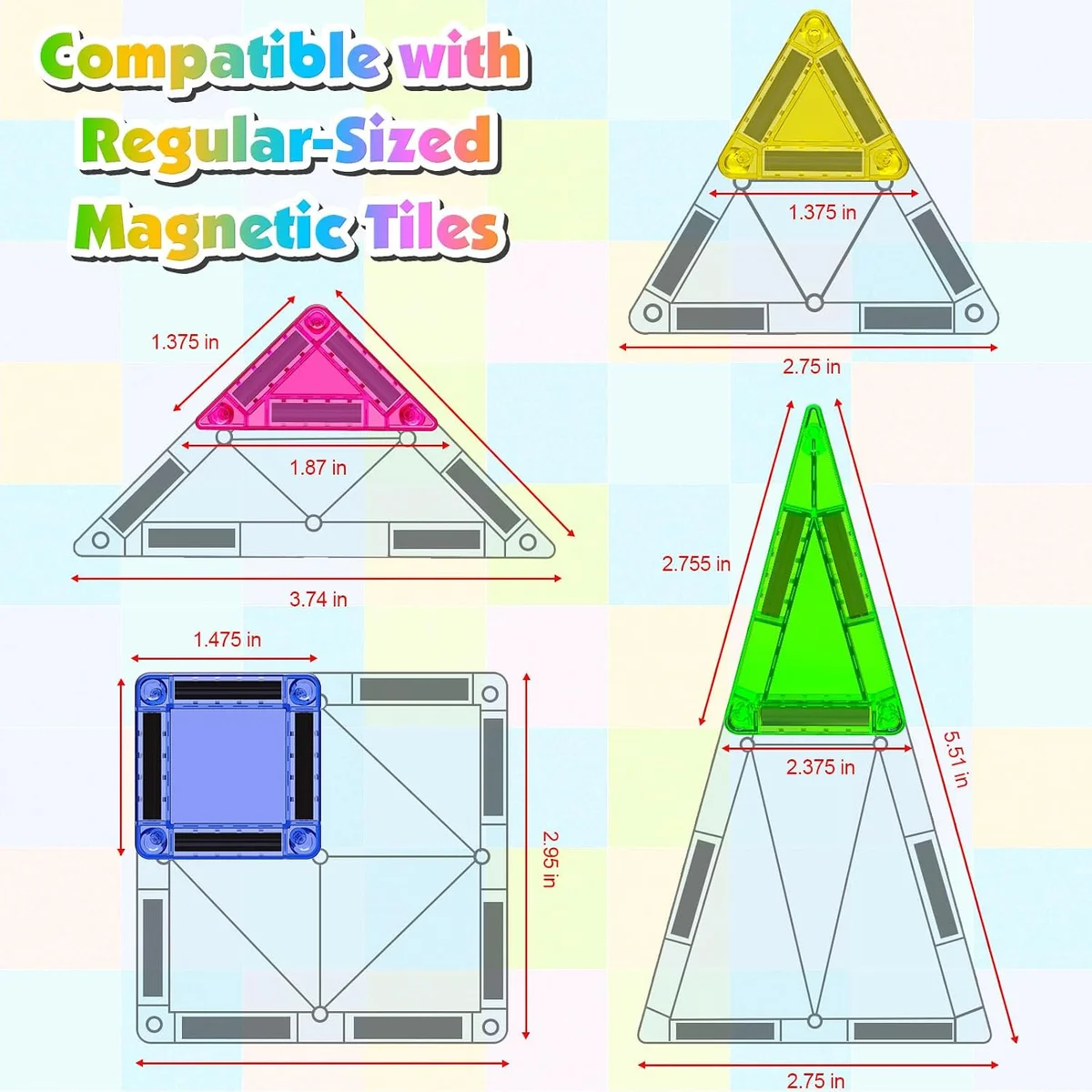 Toyly World™ Mini Magnetic Tiles Building Set for Kids 3+ | 40-Piece STEM Construction & Creative Learning Toy 4