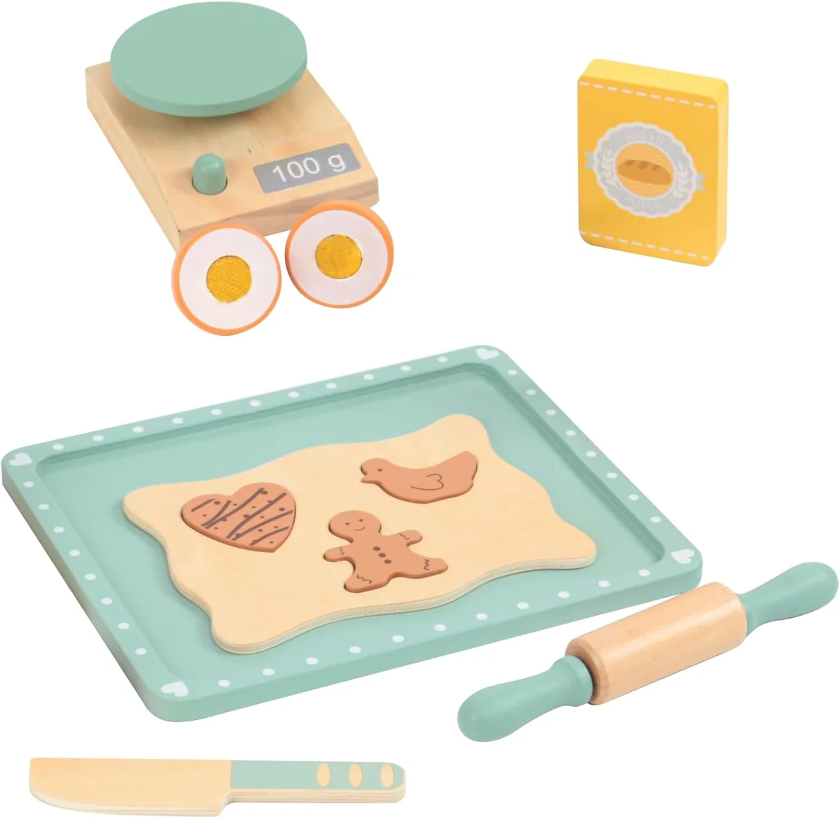 Toyly World™ Wooden Cookie Maker Pretend Play Set for Kids 3+ | Baking & Kitchen Role Play Toy | Creative Learning Set