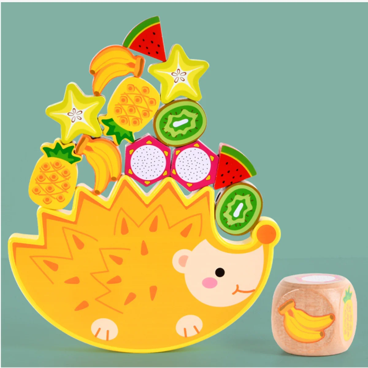 Toyly World™ Wooden Fruit Stacking & Balancing Game for Kids 3+ | Montessori Threading & Fine Motor Skills Toy 4