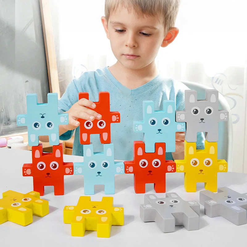 Toyly World™ Wooden Rabbit Stacker Toy for Kids | 12-Piece Colour Matching, Sorting & Balancing Game 7