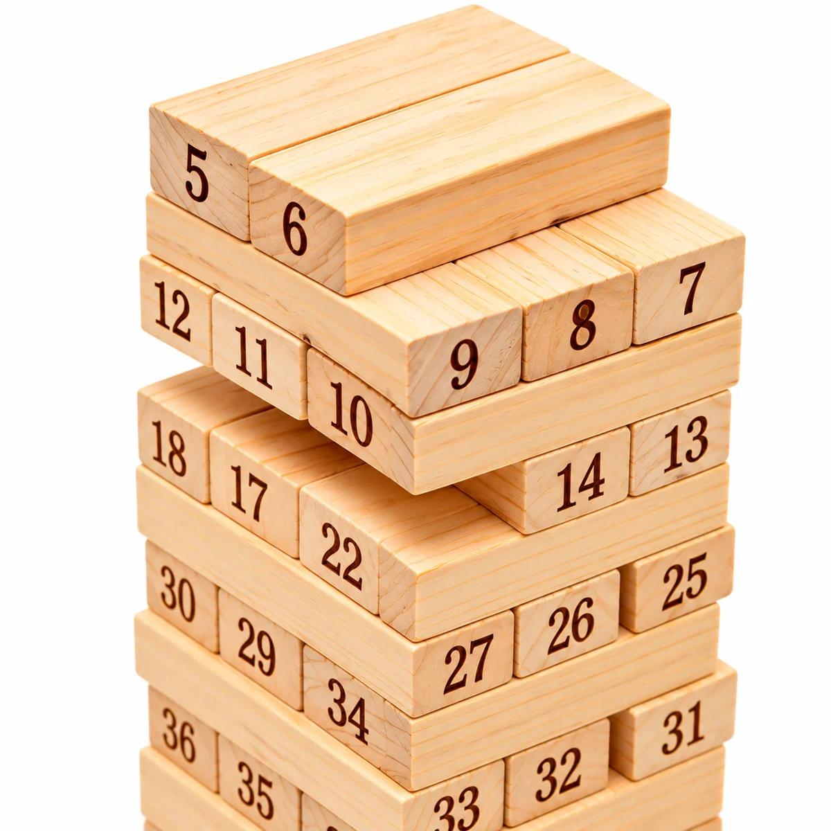 Toyly World™ Wooden Numbered Stacking Tower Game for Kids & Family | 54 Blocks, 4 Dice & Maths Learning 3