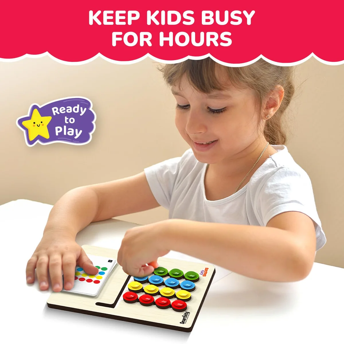 Toyly World™ Wooden Slide Puzzle for Kids 4–8 Years | Colour & Pattern Matching Learning Toy 4