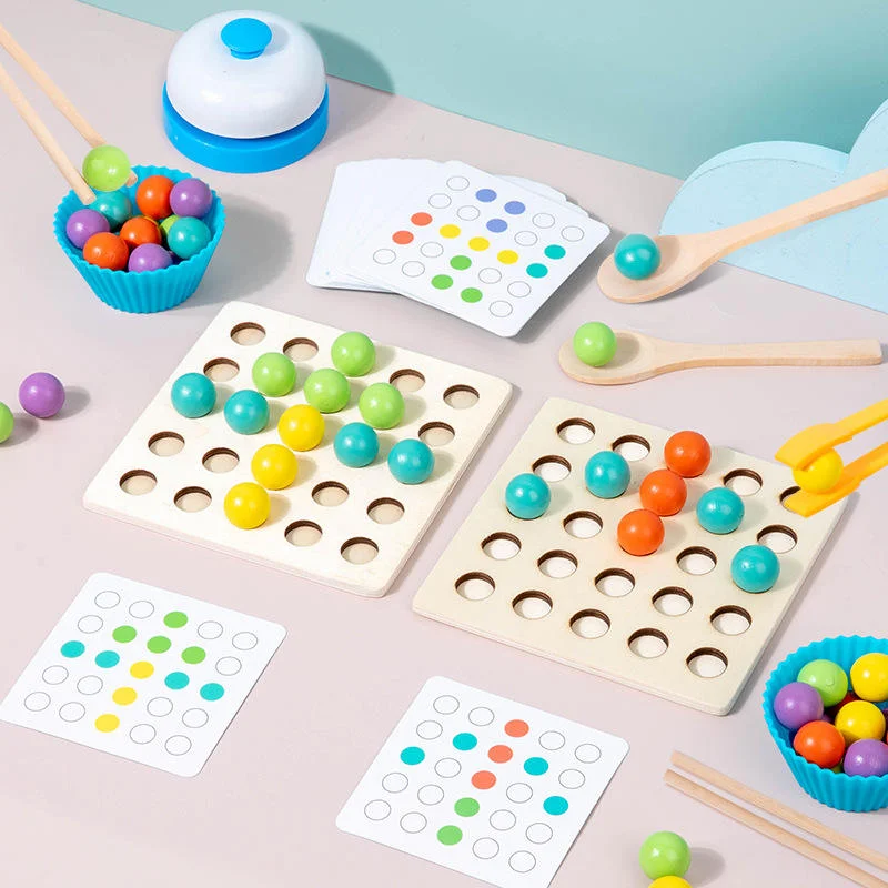 Toyly World™ Wooden Colour Sorting Bead Toy for Kids 4+ | 77 Colourful Beads, Counting Board, Sorting Cups & Pattern Cards | Montessori Educational Learning Toy 3