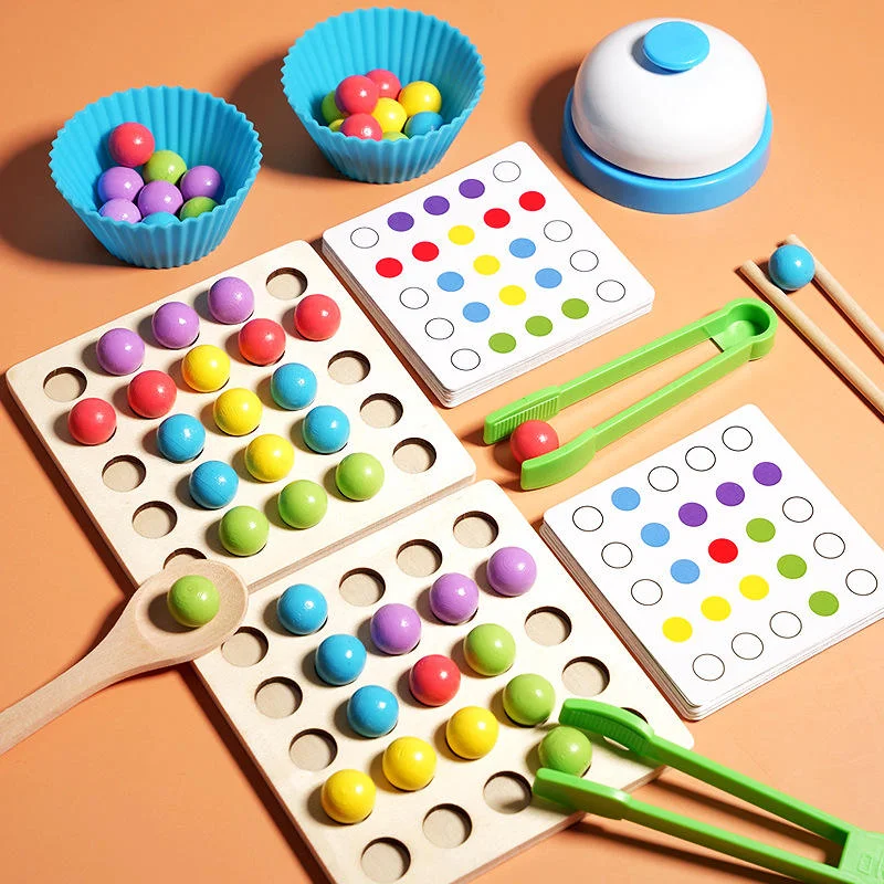 Toyly World™ Wooden Colour Sorting Bead Toy for Kids 4+ | 77 Colourful Beads, Counting Board, Sorting Cups & Pattern Cards | Montessori Educational Learning Toy 7