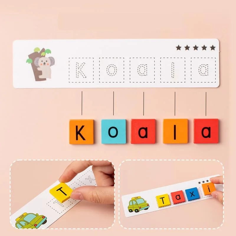Toyly World™ Montessori Spelling & Word Formation Game for Kids 3+ | A–Z Letter Tiles, Picture Flashcards & Phonics Learning Toy 6