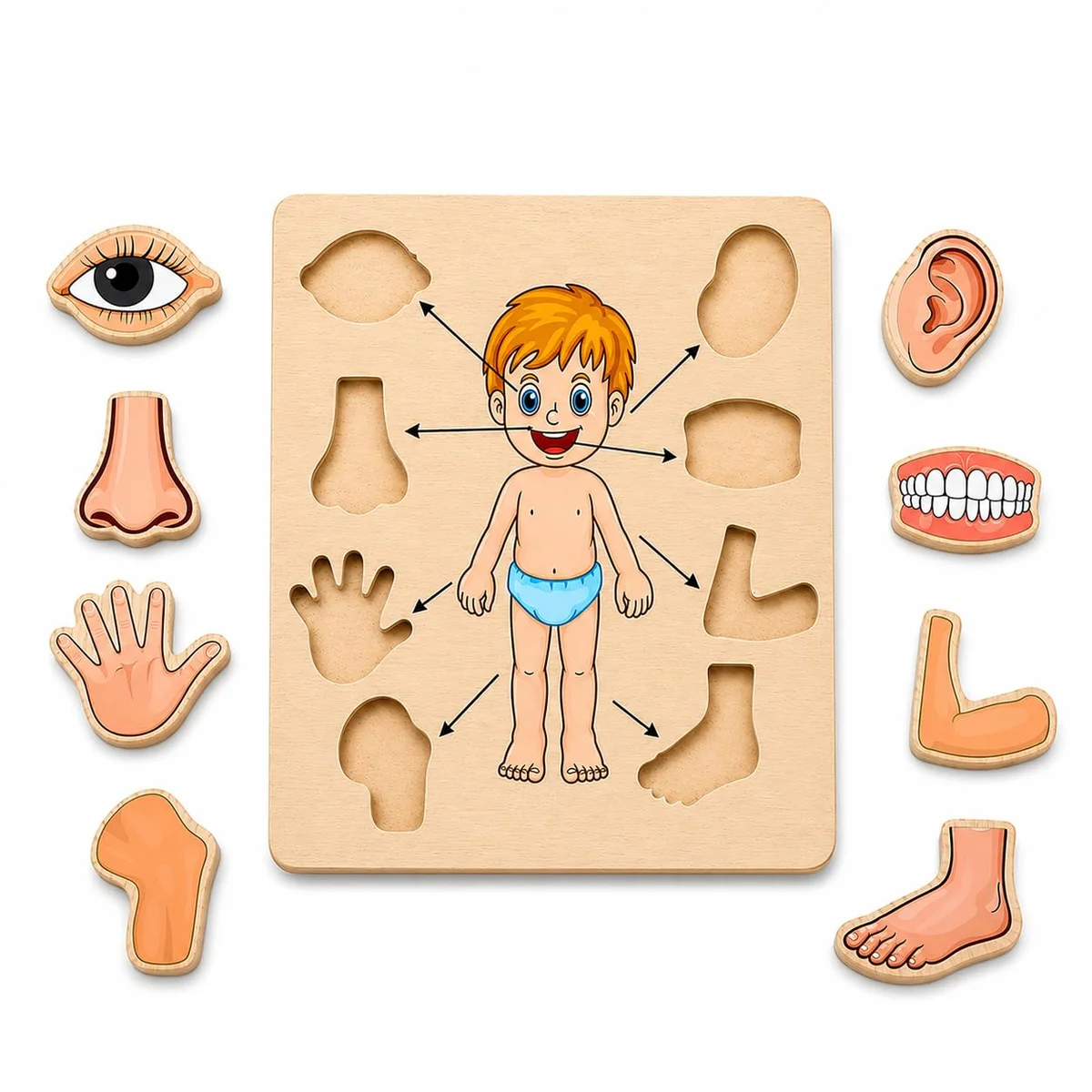 Toyly World™ Wooden Human Body Parts Puzzle for Kids 3+ | Anatomy Learning Jigsaw Puzzle | Educational Montessori Toy