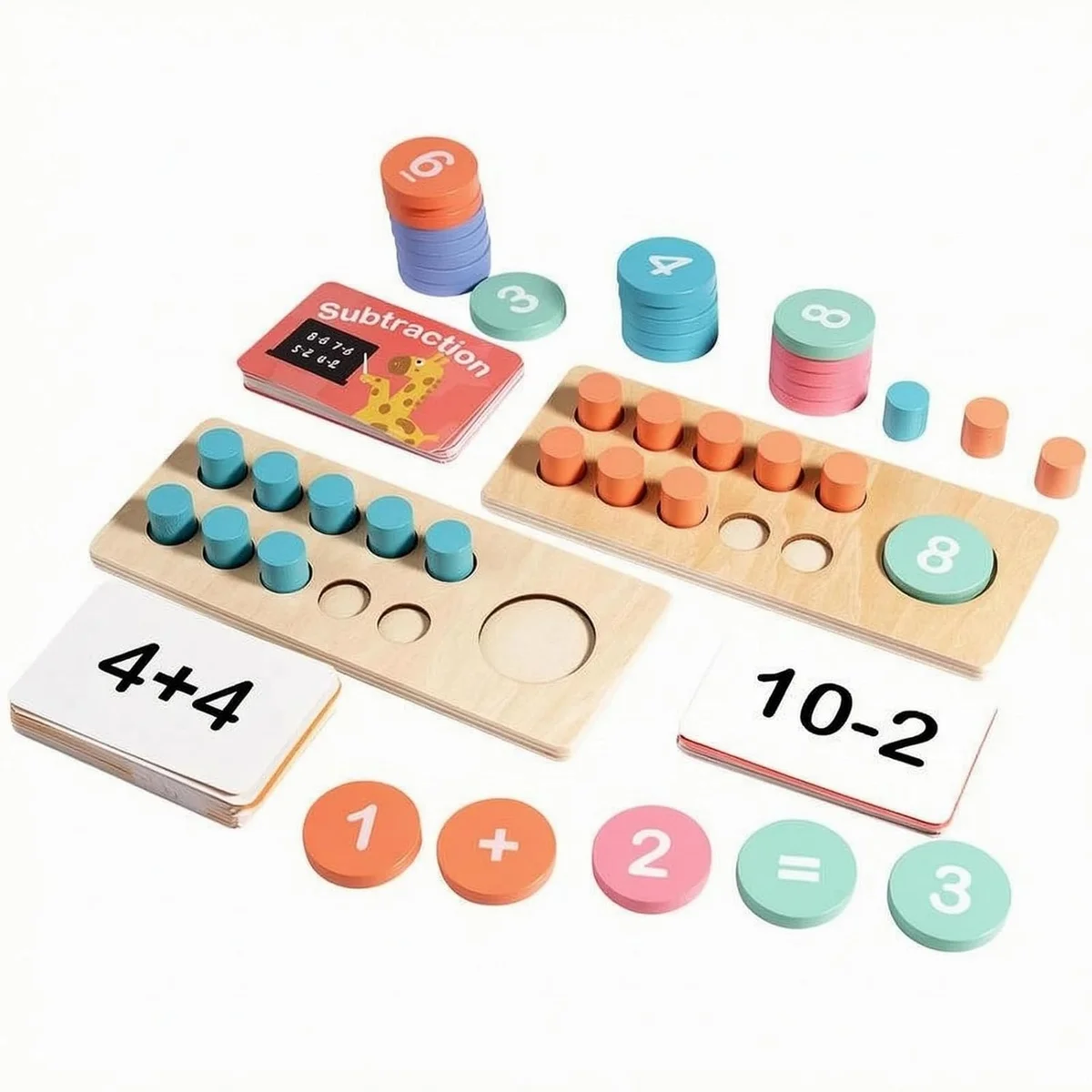 Toyly World™ Wooden Ten-Frame Counting & Math Learning Toy for Kids | Number Recognition, Addition & Subtraction Educational Set 2