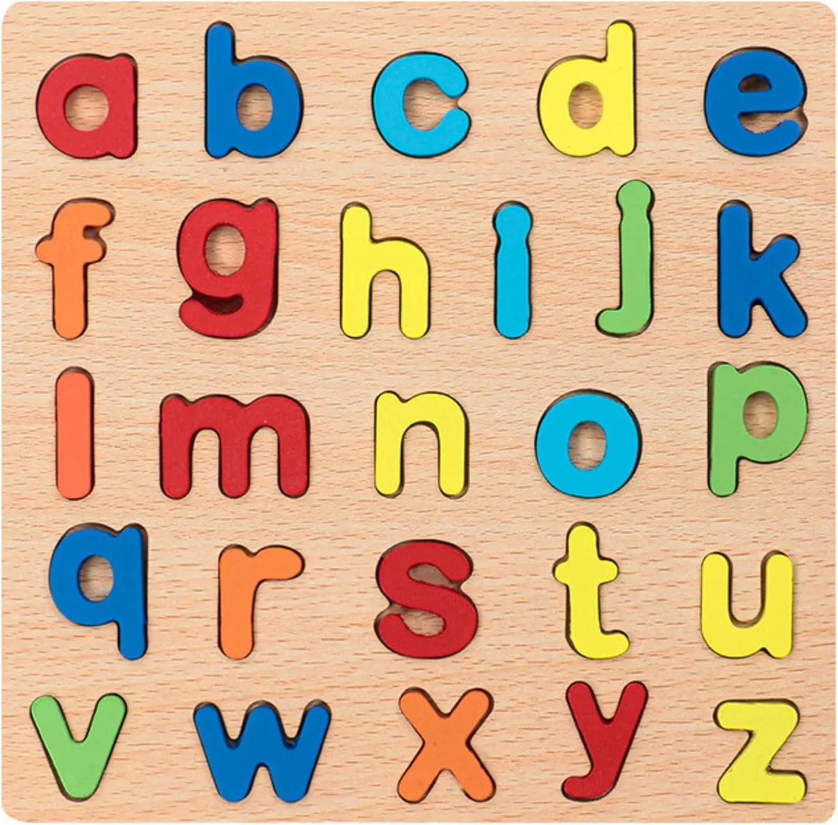 4-in-1 Wooden Alphabet Puzzle for Kids Ages 3+ – Upper & Lowercase Letters, Numbers & Shapes – Montessori Educational Learning Toy for Toddlers & Preschool – Fine Motor & Early STEM Skills 4