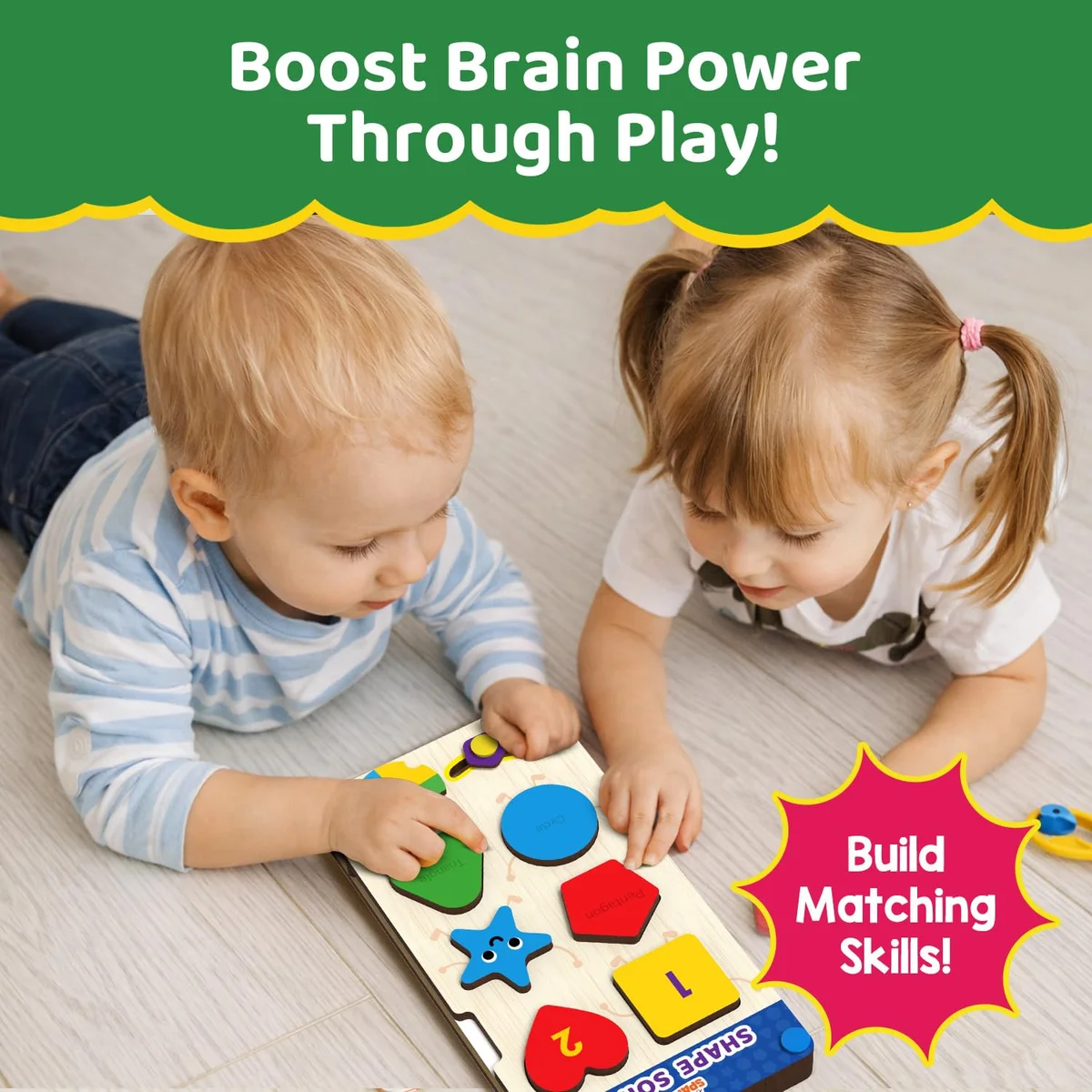 Toyly World™ Wooden Shape Sorter Educational Toy for Kids 2+ | Shape, Colour & Number Matching Learning Game 4