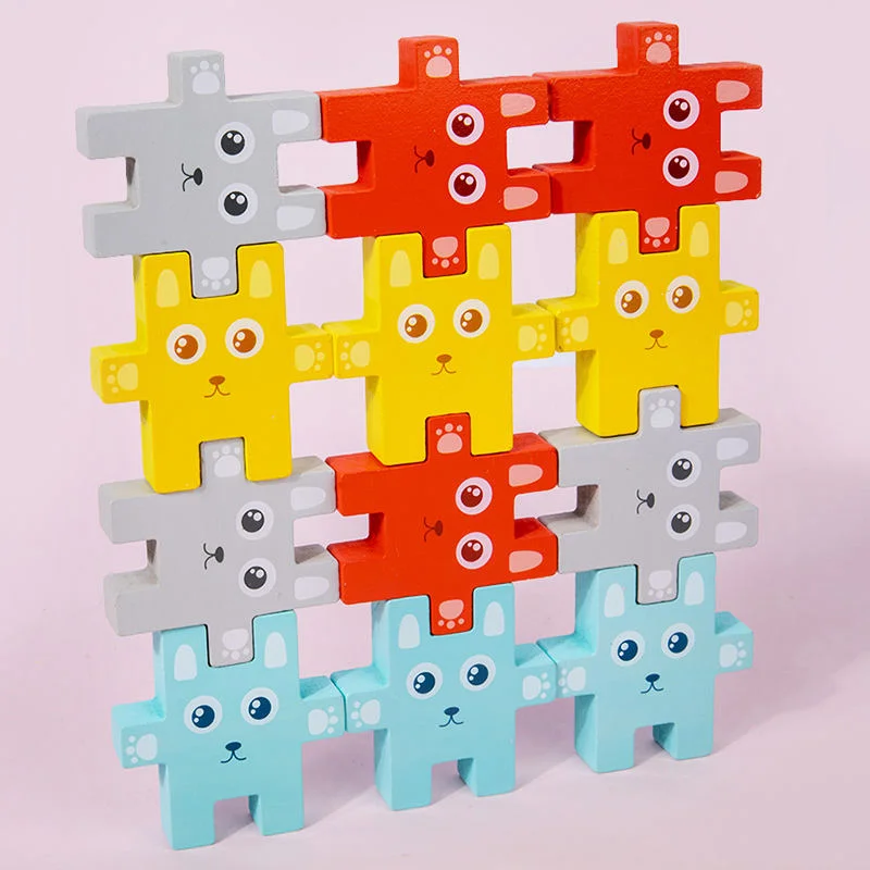 Toyly World™ Wooden Rabbit Stacker Toy for Kids | 12-Piece Colour Matching, Sorting & Balancing Game 2