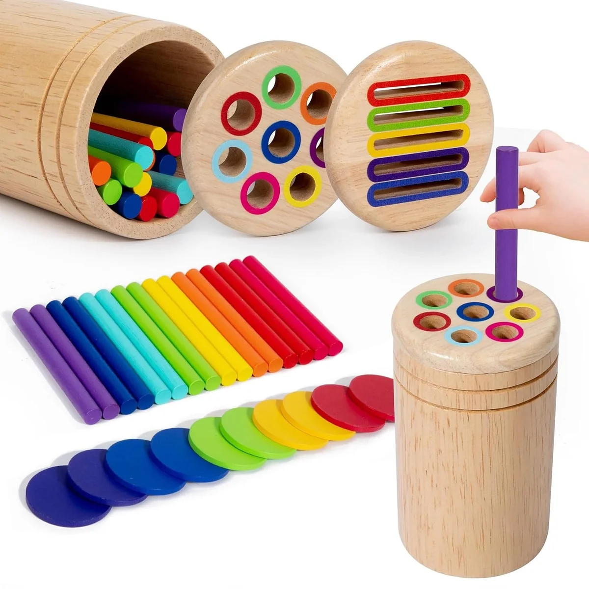 Toyly World™ Wooden Color Sorting Toy for Kids | Educational Color Matching & Fine Motor Learning Game