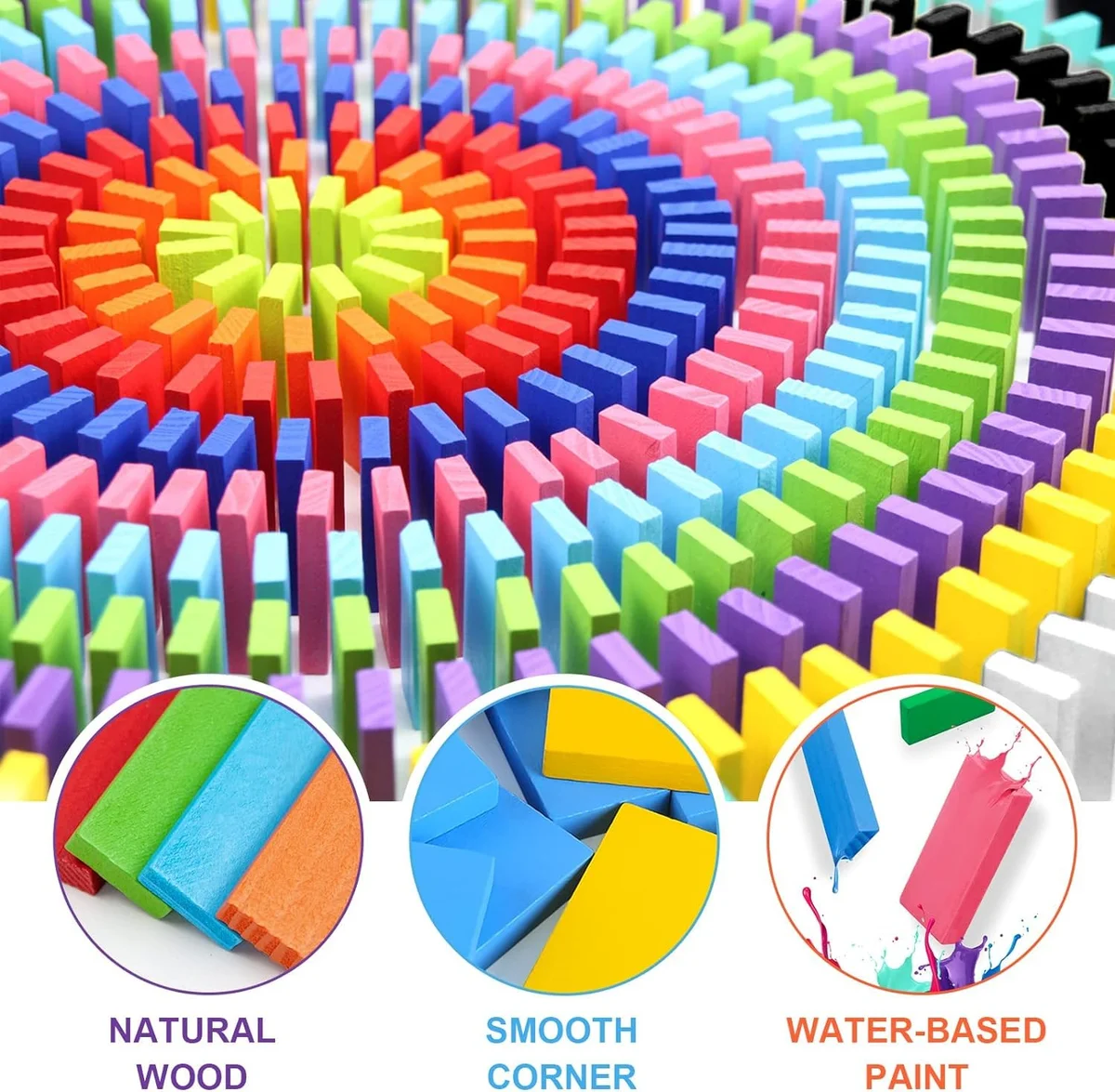 Toyly World™ 120 Pcs Colorful Wooden Domino Blocks Set for Kids | Building, Stacking & Racing Game 6